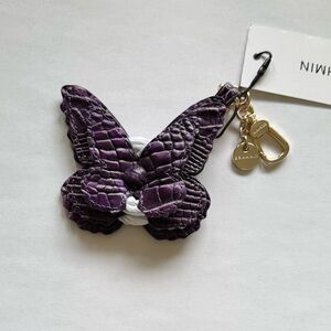 NEW Brahmin ULTRAVIOLET PURPLE Butterfly Tassel Charm